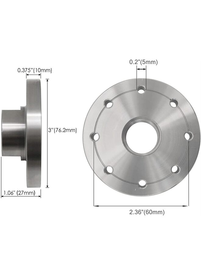 LAMAY 3IN Wood Lathe Steel Faceplate Chucks, Woodworking Lathe Face Plate with 1inch 8TPI, Steel Lathe Faceplate (Size : 3IN) - Image 2